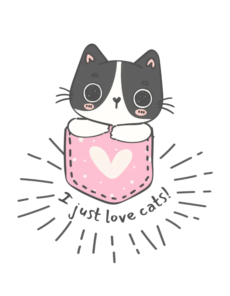Kawaii Pocket Cat (small, black)