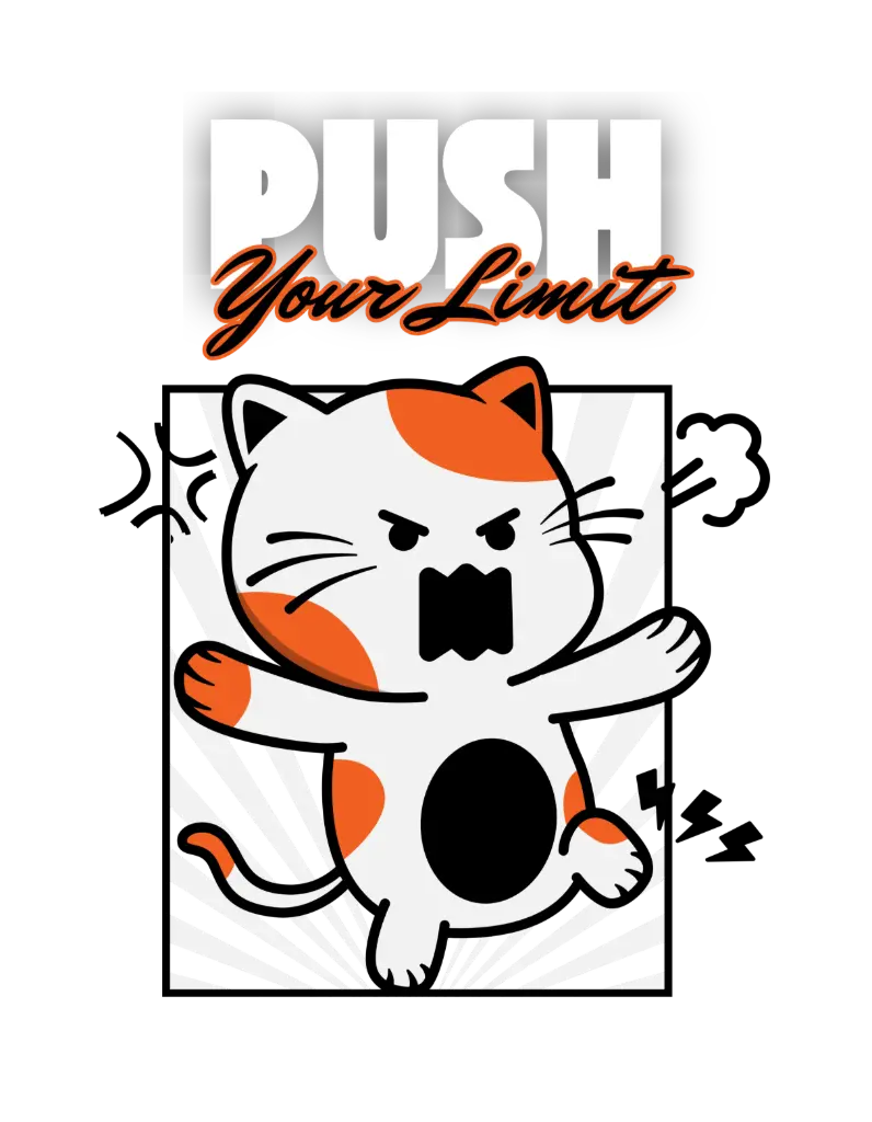 Push It Kitty! (small, black)