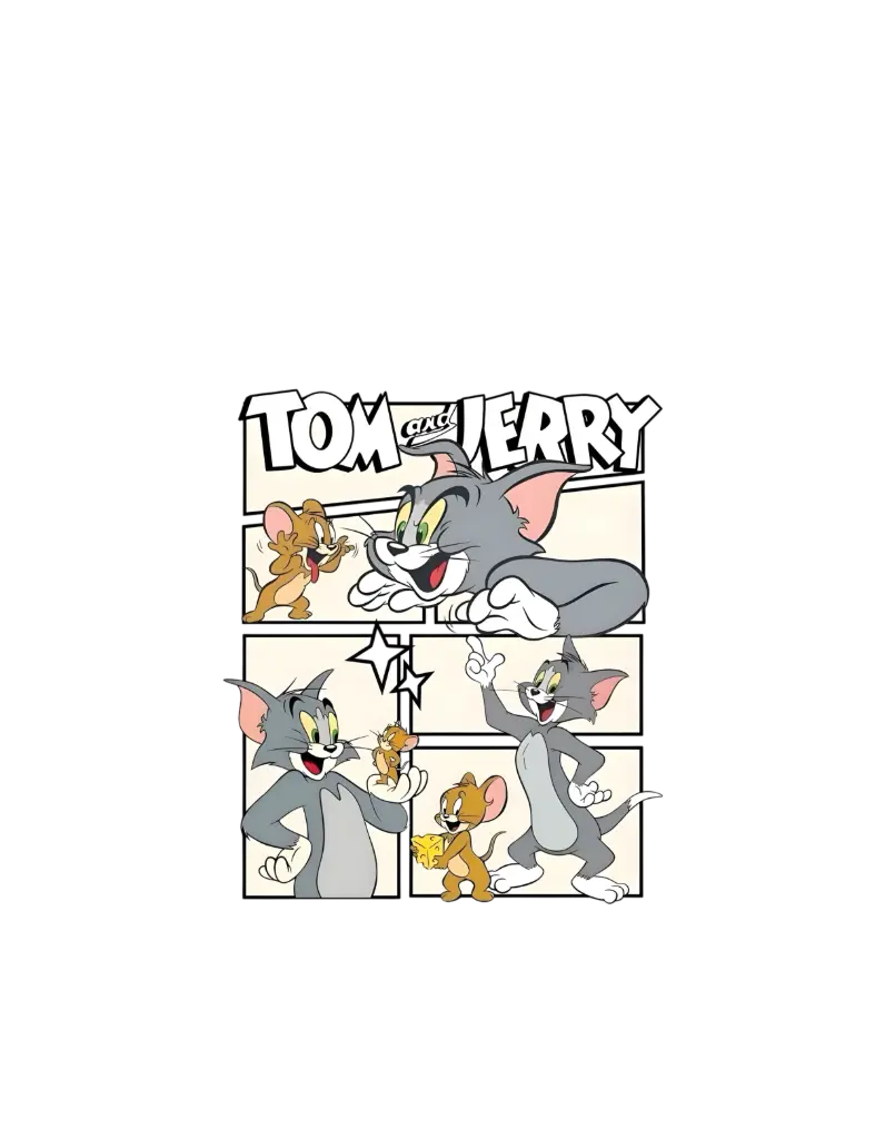 Tom & Jerry Comic Panel (small, black)