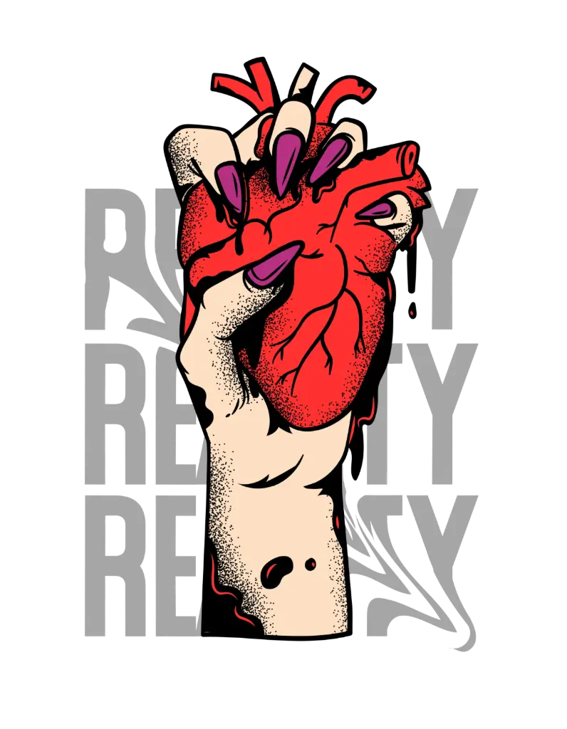 New School Heart Flash T-Shirt (small, black)