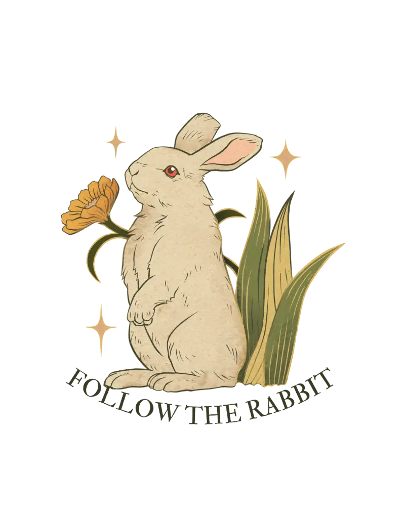 Vintage Bunny Illustration (small, black)