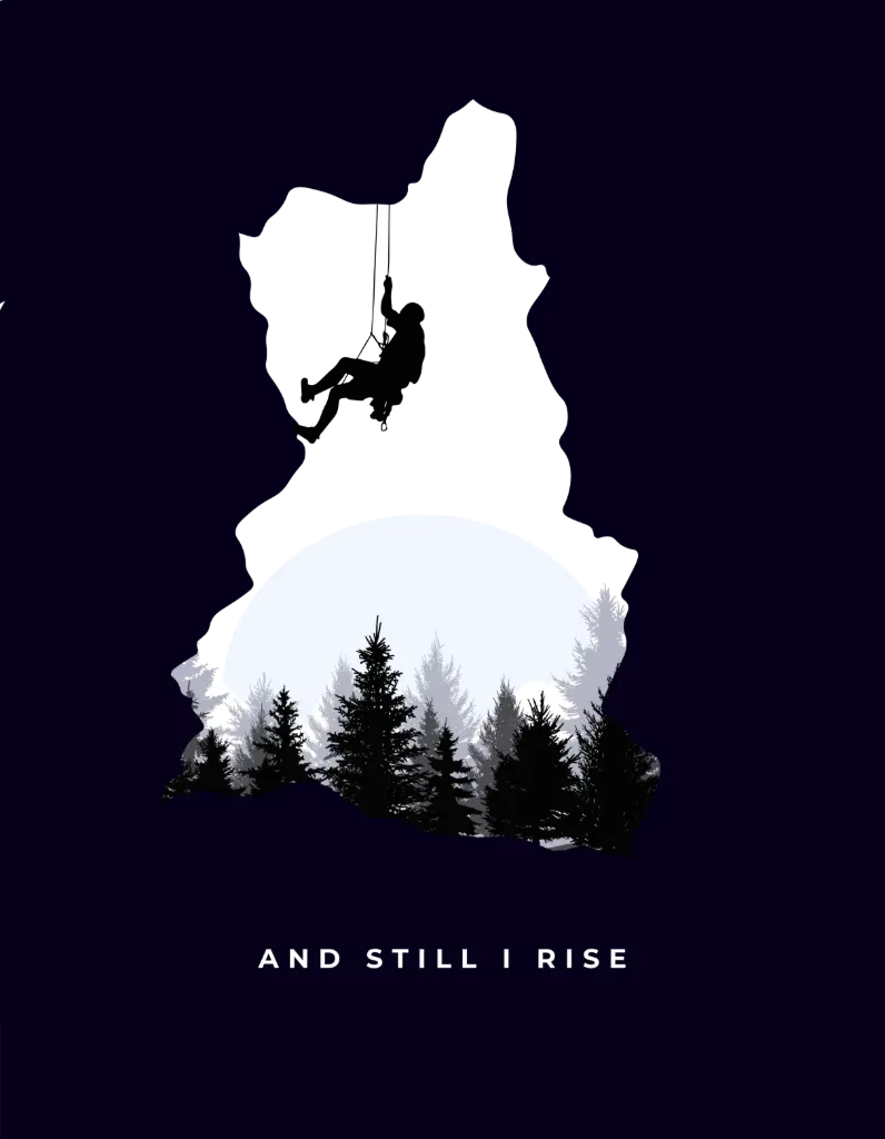 Minimalist Rock Climbing Art (small, black)